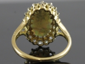 AN ORIGINAL EDWARDIAN OPAL AND DIAMOND 18CT GOLD RING